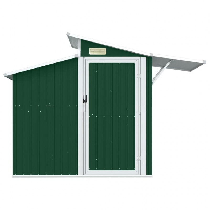 Szopa ogrodowa, zielona, 270x130x208,5 cm, stal galwanizowana