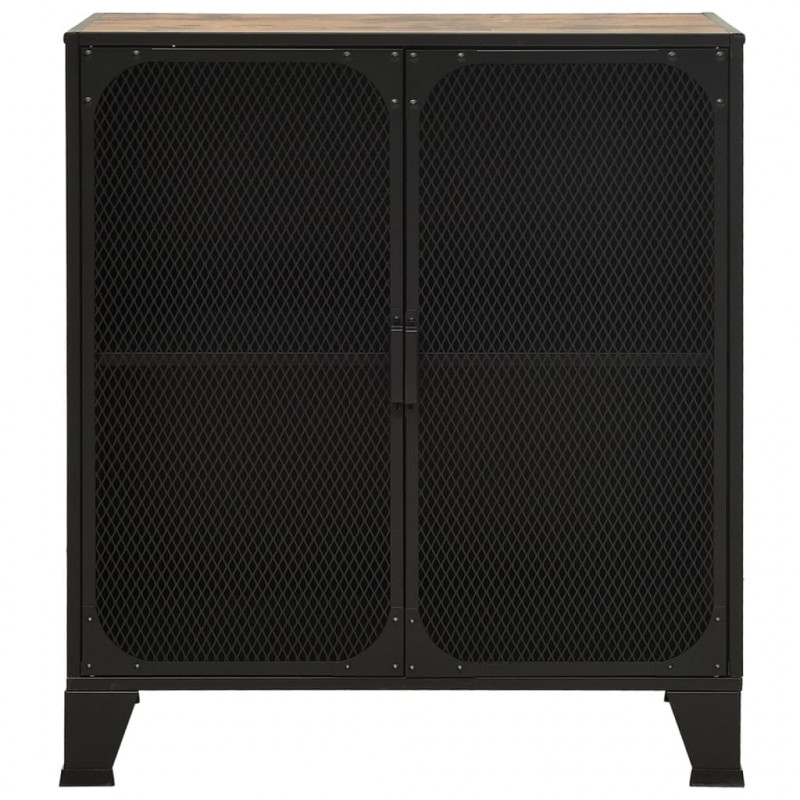 Szafka, rustykalny brąz, 72x36x82 cm, metal i MDF