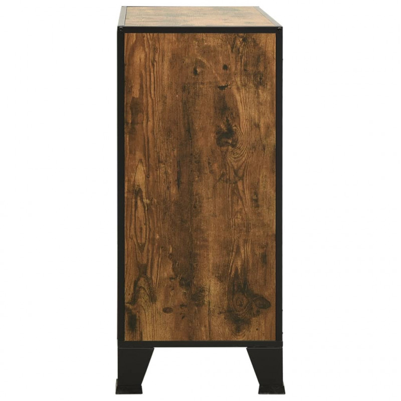 Szafka, rustykalny brąz, 72x36x82 cm, metal i MDF