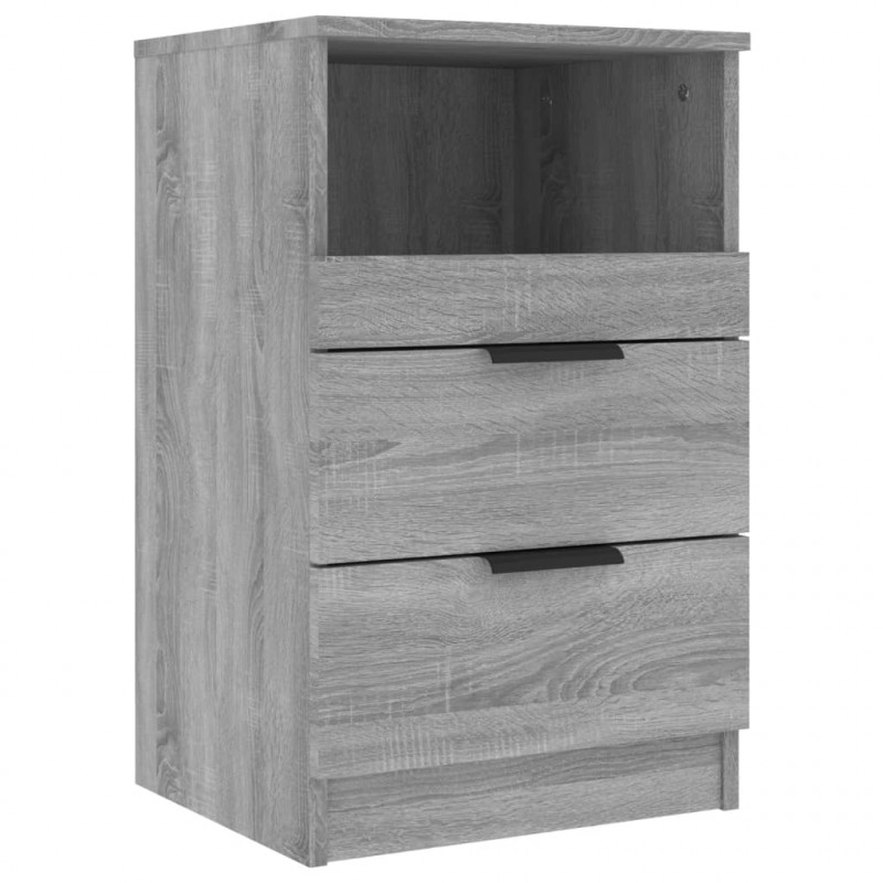 Szafki nocne, 2 szt., szary dąb sonoma, materiał drewnopochodny