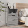 Szafki nocne, 2 szt., szary dąb sonoma, materiał drewnopochodny