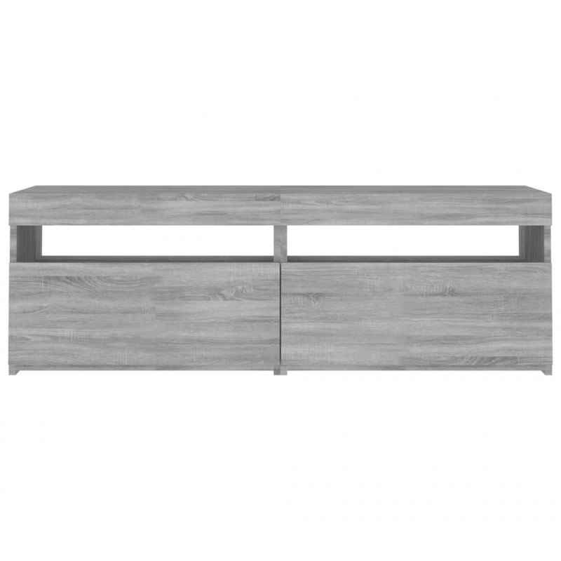 Szafka pod TV z LED, szary dąb sonoma, 120x35x40 cm