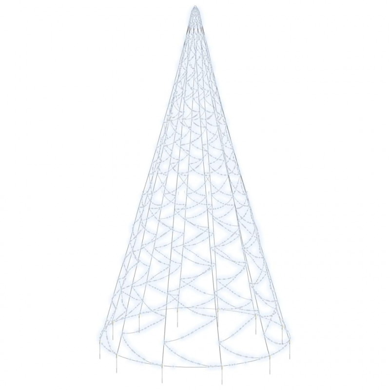 Choinka do montażu na maszcie, 3000 zimnych białych LED, 800 cm
