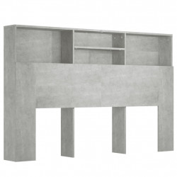 Wezgłowie łóżka z półkami, szarość betonu, 160x19x103,5 cm