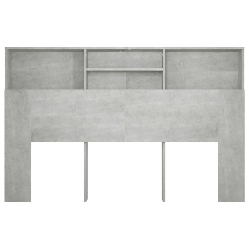 Wezgłowie łóżka z półkami, szarość betonu, 160x19x103,5 cm