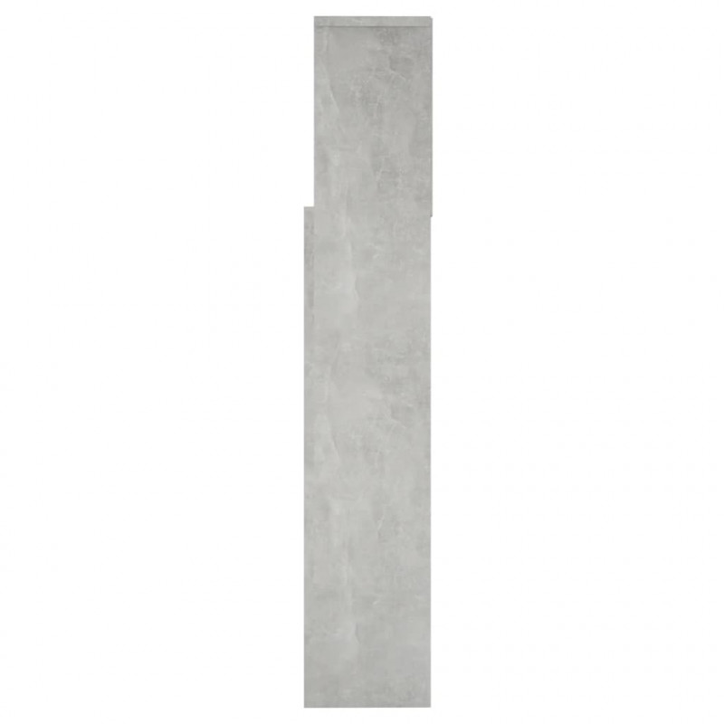 Wezgłowie łóżka z półkami, szarość betonu, 160x19x103,5 cm