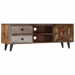 Szafka pod TV, 118x30x40 cm, lite drewno mango