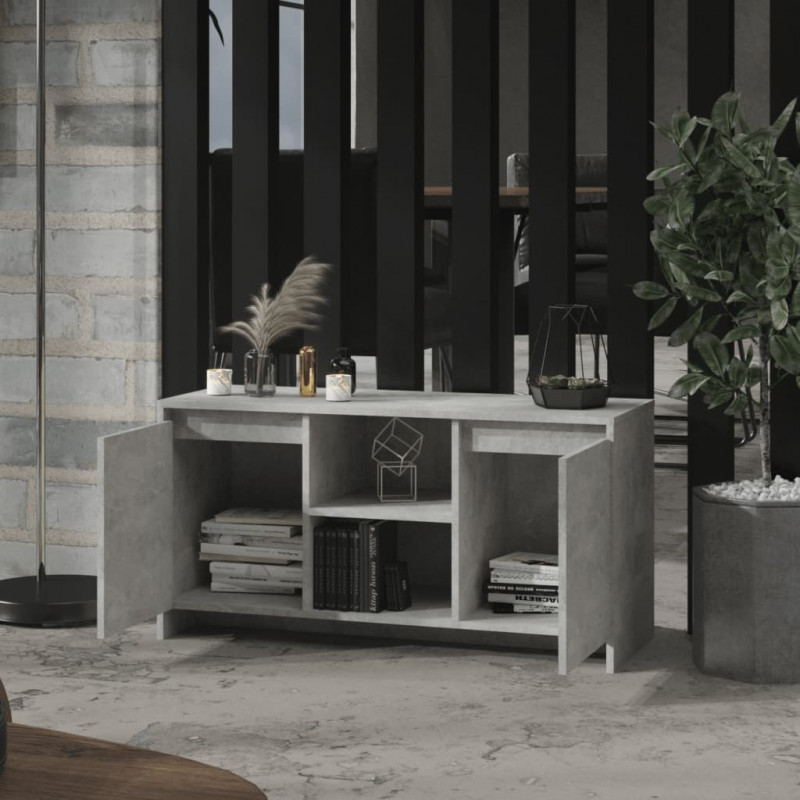 Szafka pod TV, szarość betonu, 102x37,5x52,5 cm