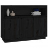 Szafka, czarna, 104,5x34x80 cm, lite drewno sosnowe