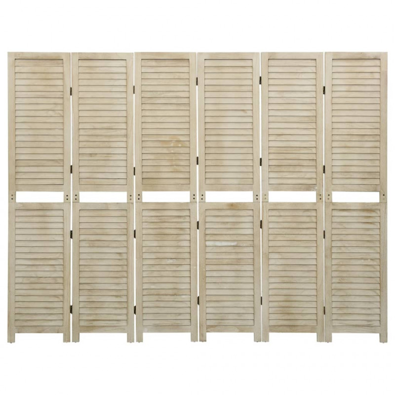 Parawan pokojowy, 6-panelowy, 210x165 cm, drewno paulowni