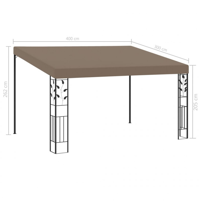 Altana przyścienna, 4 x 3 x 2,5 m, taupe