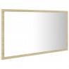 Lustro łazienkowe LED, kolor dąb sonoma, 80x8,5x37 cm, akryl