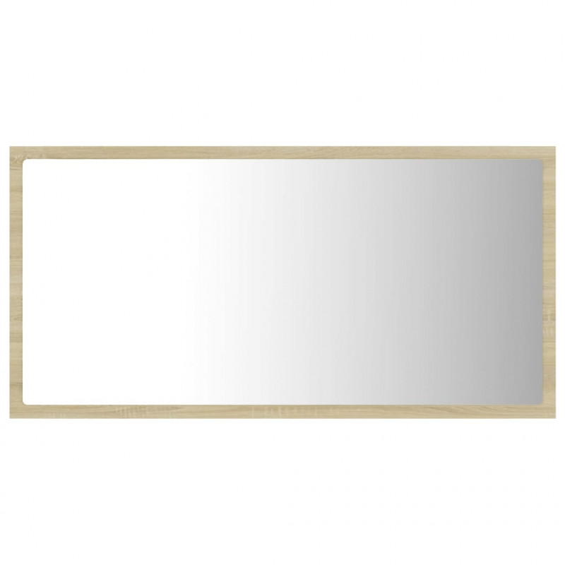 Lustro łazienkowe LED, kolor dąb sonoma, 80x8,5x37 cm, akryl
