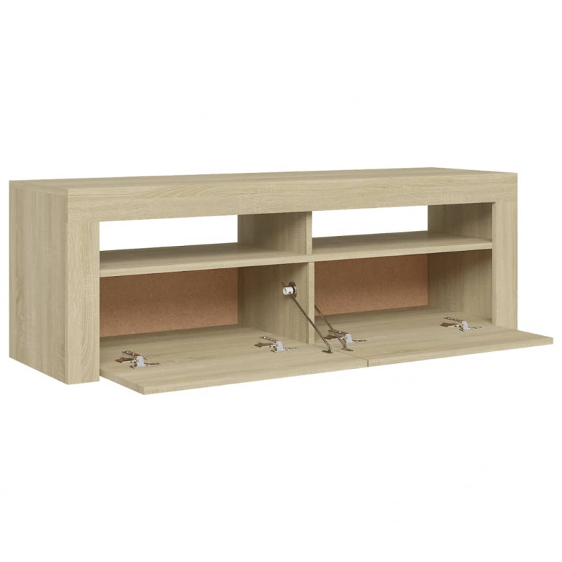 Szafka pod TV z oświetleniem LED, dąb sonoma, 120x35x40 cm