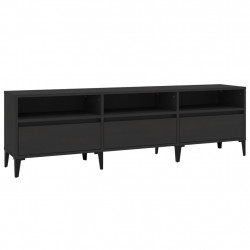 Szafka pod TV, czarna, 150x30x44,5 cm, materiał drewnopochodny