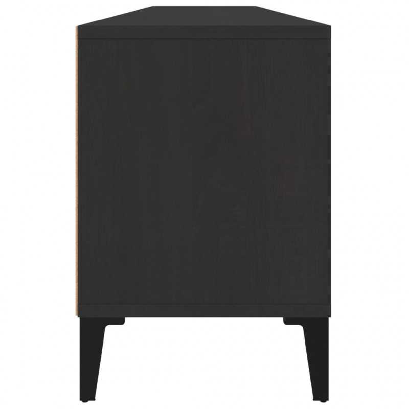 Szafka pod TV, czarna, 150x30x44,5 cm, materiał drewnopochodny