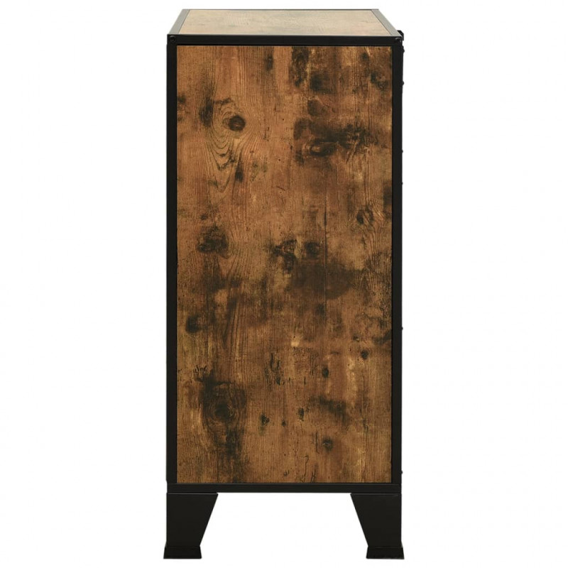 Szafka, rustykalny brąz, 72x36x82 cm, metal i MDF
