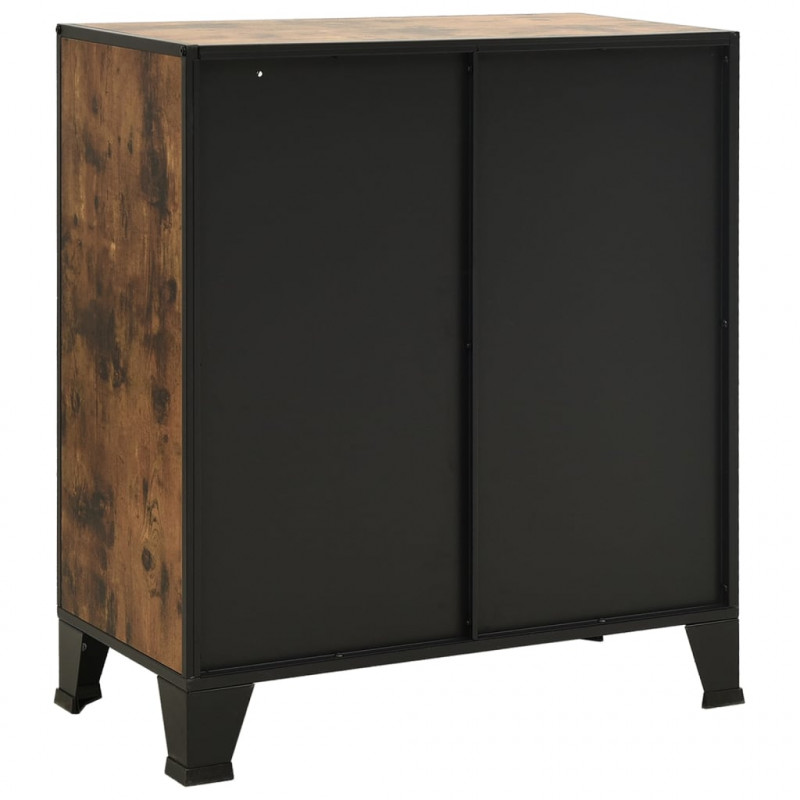 Szafka, rustykalny brąz, 72x36x82 cm, metal i MDF