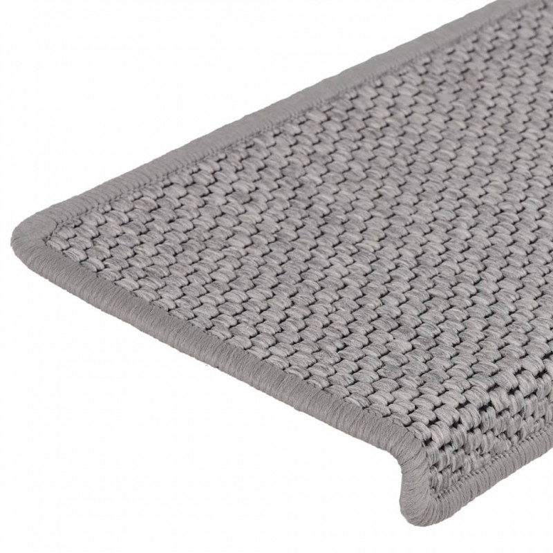 Samoprzylepne nakładki na schody, 15 szt., 65x21x4 cm, srebrne