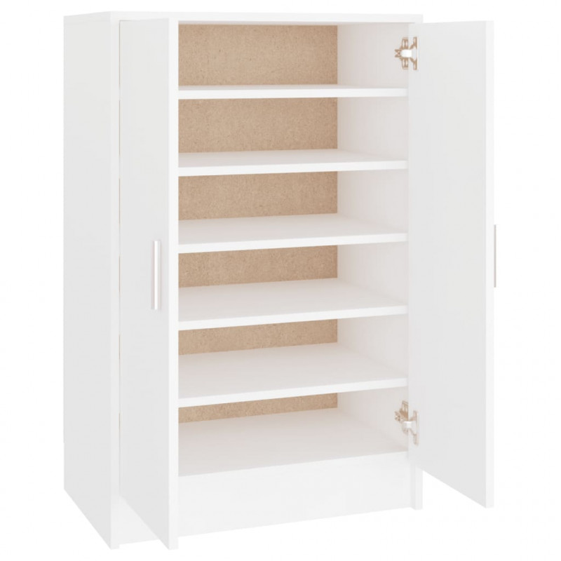 Szafka na buty, biała, 60x35x92 cm, materiał drewnopochodny