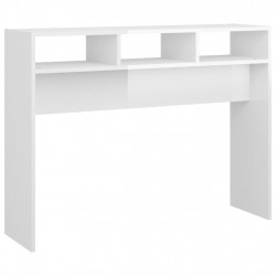 Stolik konsolowy, biały, wysoki połysk 105x30x80 cm