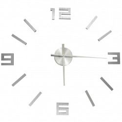 Zegar ścienny 3D, nowoczesny design, srebrny, 100 cm, XXL