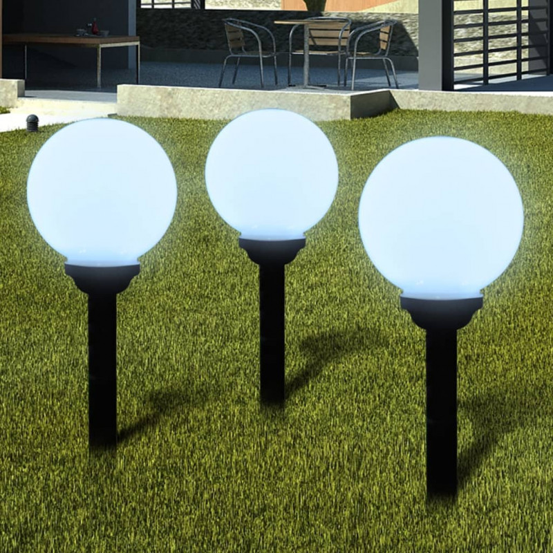 Lampy do oświetlenia ścieżki, 3 szt, LED, 20 cm, ze szpikulcami