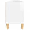 Szafka pod TV, wysoki połysk, biała, 150x30x44,5 cm