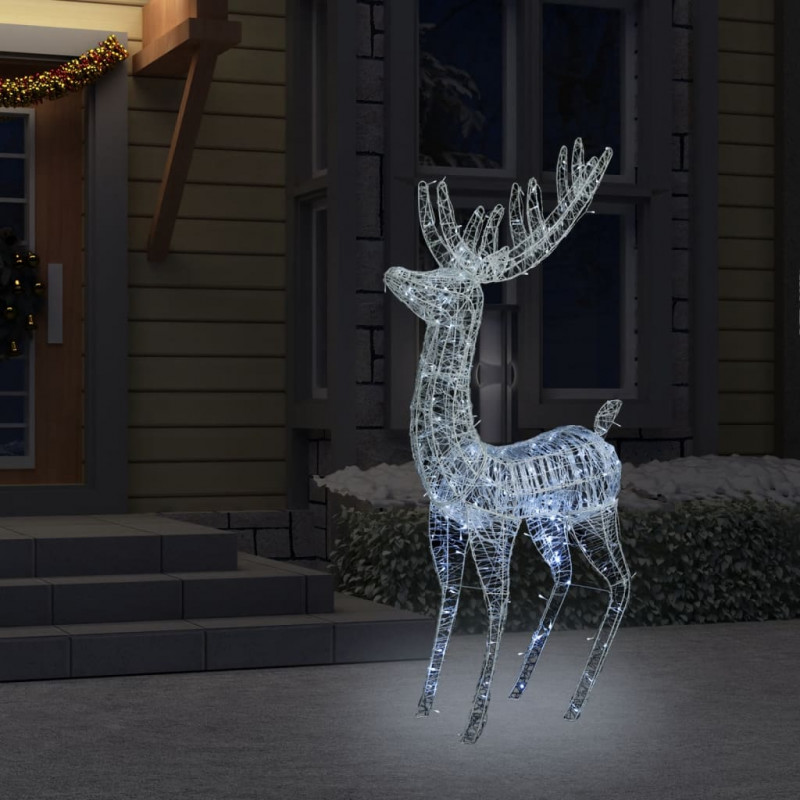 Świąteczny renifer, akryl, 250 zimnych białych LED, 180 cm