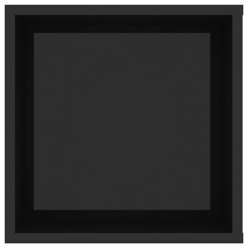 Wisząca szafka pod TV, czarna, wysoki połysk, 102x35x35 cm