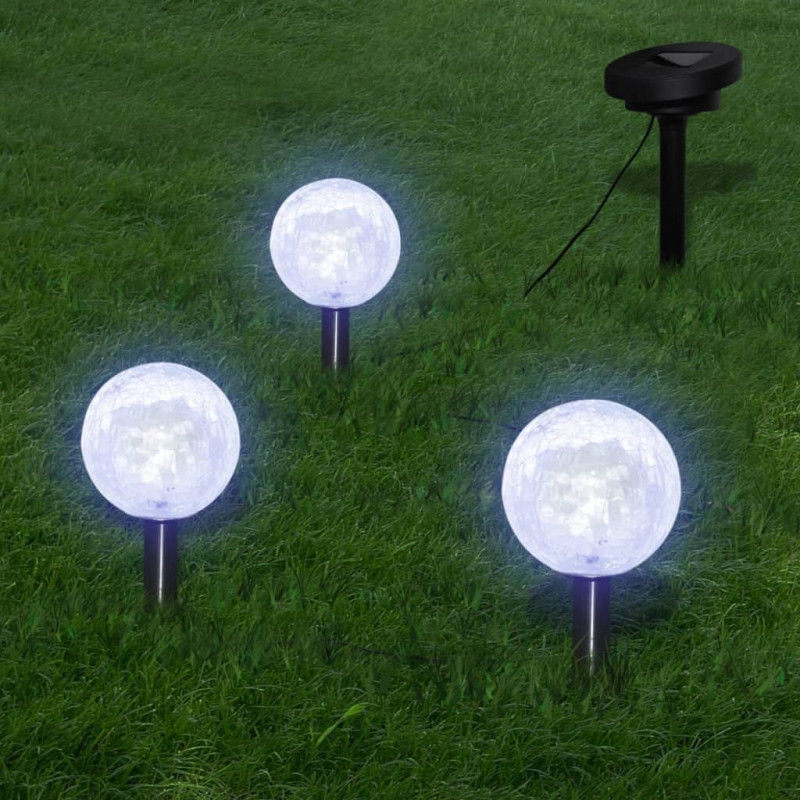 Lampy ogrodowe ze szpikulcami i panelem solarnym, 3 LED