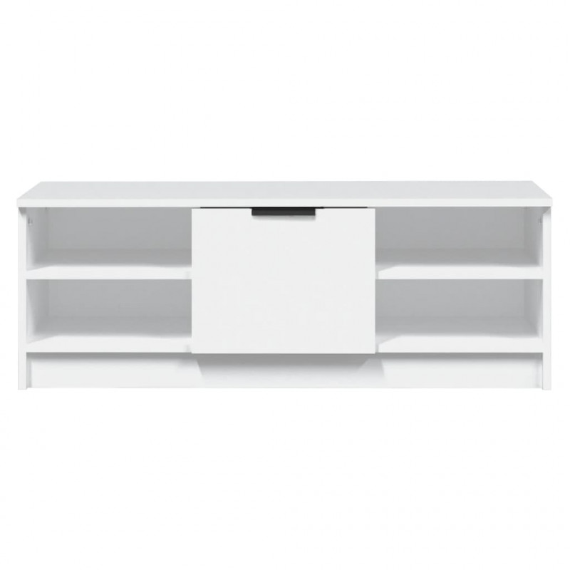 Szafka pod TV, biała, 102x35,5x36,5 cm, materiał drewnopochodny