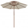 Parasol z podwójnym daszkiem, 270x270 cm drewno, kremowy