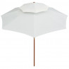 Parasol z podwójnym daszkiem, 270x270 cm drewno, kremowy