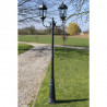 Stojąca lampa ogrodowa 2-ramienna, 230 cm, ciemnozielona/czarna