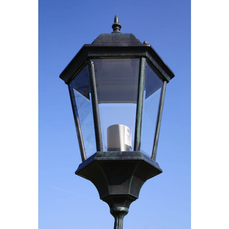 Stojąca lampa ogrodowa 2-ramienna, 230 cm, ciemnozielona/czarna