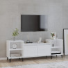 Szafka pod TV, wysoki połysk, biała, 160x35x55 cm