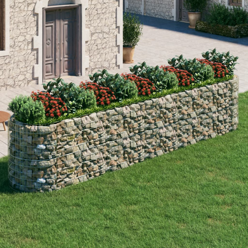 Podwyższona donica gabionowa galwanizowane żelazo 500x100x100cm