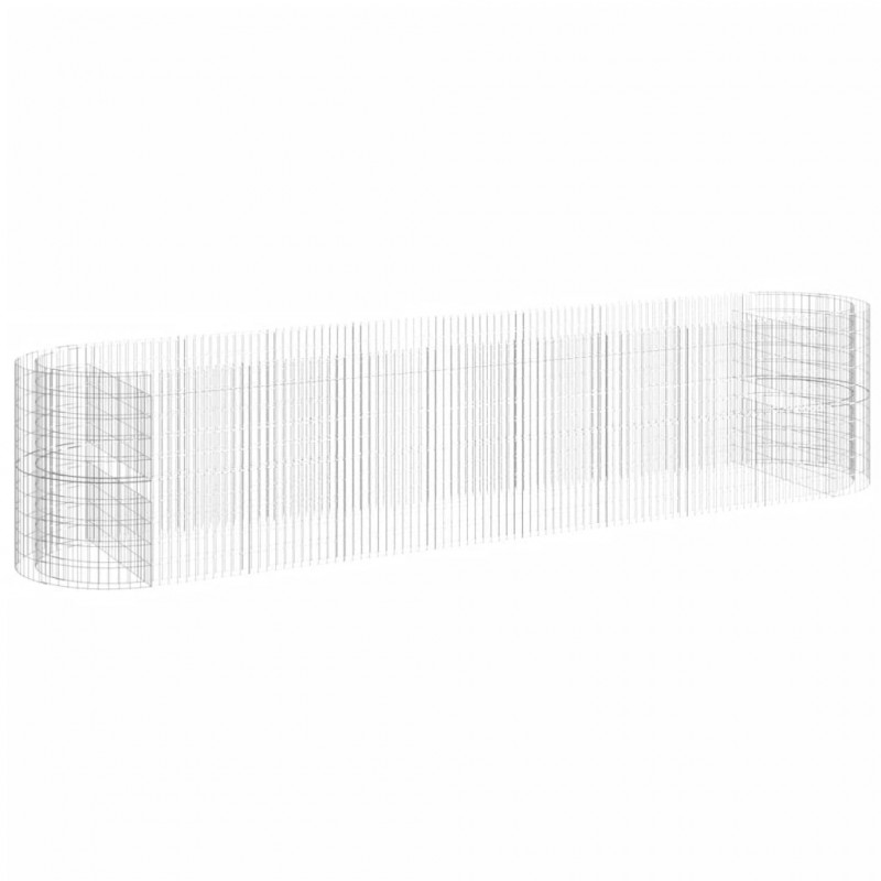 Podwyższona donica gabionowa galwanizowane żelazo 500x100x100cm