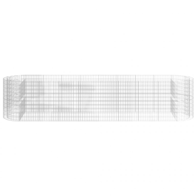 Podwyższona donica gabionowa galwanizowane żelazo 500x100x100cm