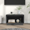 Szafka pod telewizor, szara, 60x35x35 cm, lite drewno sosnowe