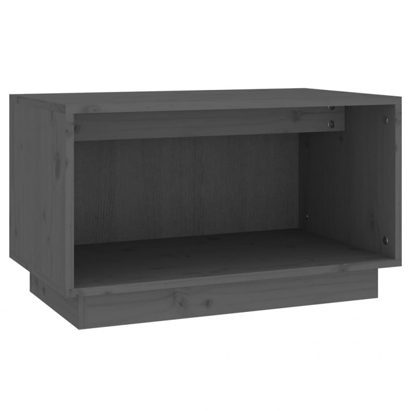 Szafka pod telewizor, szara, 60x35x35 cm, lite drewno sosnowe