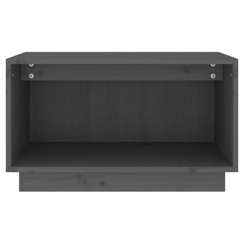 Szafka pod telewizor, szara, 60x35x35 cm, lite drewno sosnowe