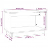 Szafka pod telewizor, szara, 60x35x35 cm, lite drewno sosnowe