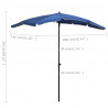 Parasol ogrodowy na słupku, 200x130 cm, lazurowy