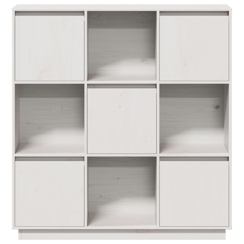 Szafka, biała, 110,5x35x117 cm, lite drewno sosnowe