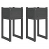 Donice, 2 szt., szare, 40x40x81 cm, lite drewno sosnowe