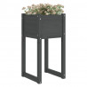 Donice, 2 szt., szare, 40x40x81 cm, lite drewno sosnowe