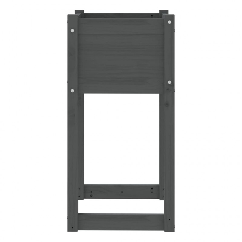 Donice, 2 szt., szare, 40x40x81 cm, lite drewno sosnowe
