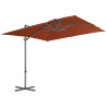 Parasol wiszący ze stalowym słupkiem, 250x250 cm, terakota